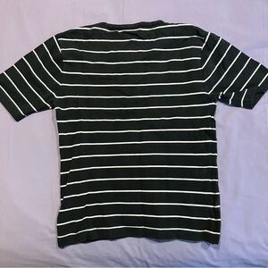 Dark navy and white striped short sleeves